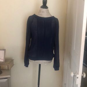 Anthropologie sheer navy top